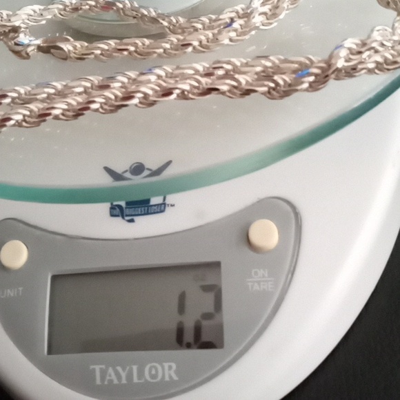 SOLID STERLING SILVER ROPE NECKLACE - Picture 6 of 6